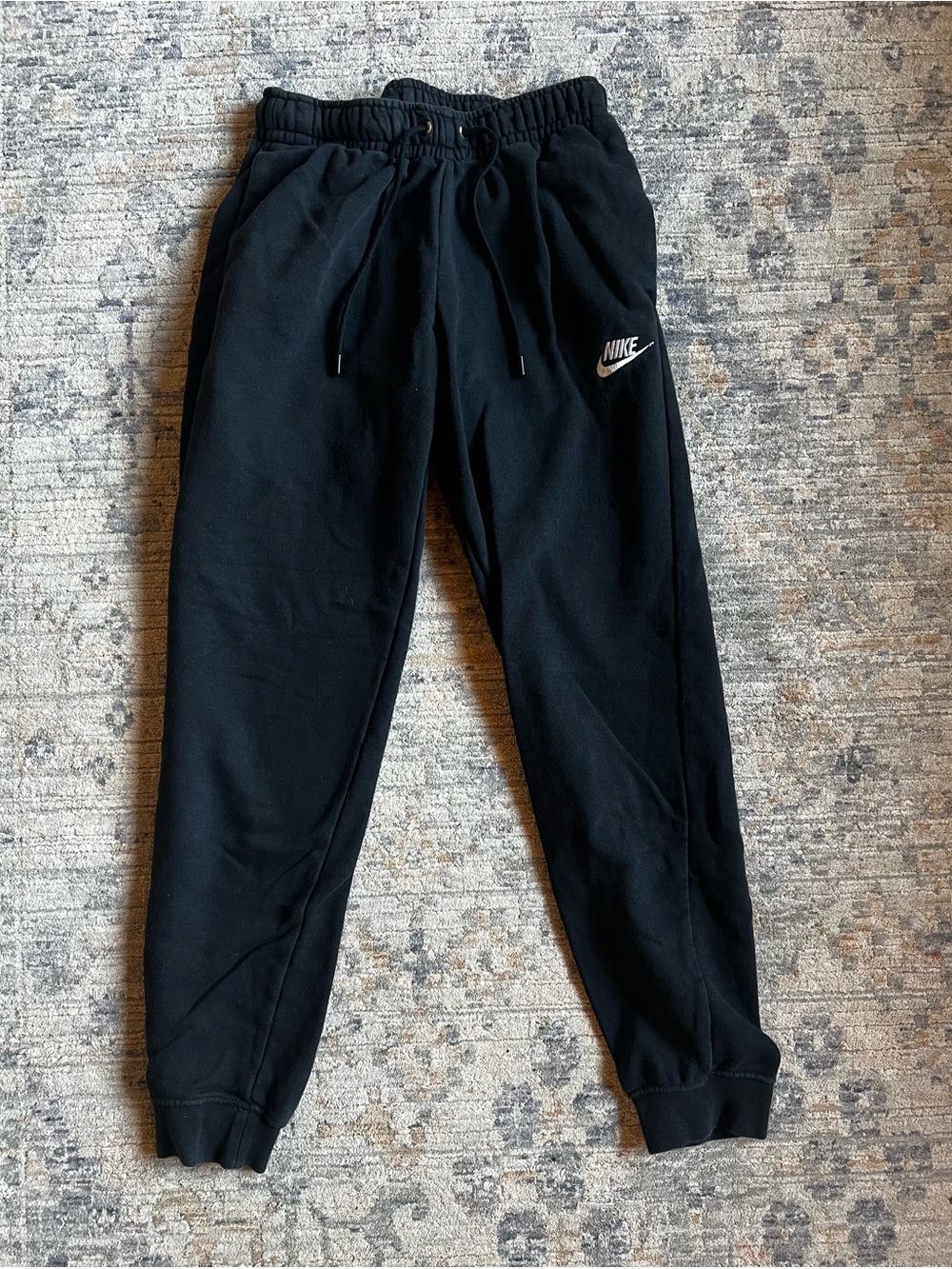 Nike Black Joggers with White Swoosh Logo